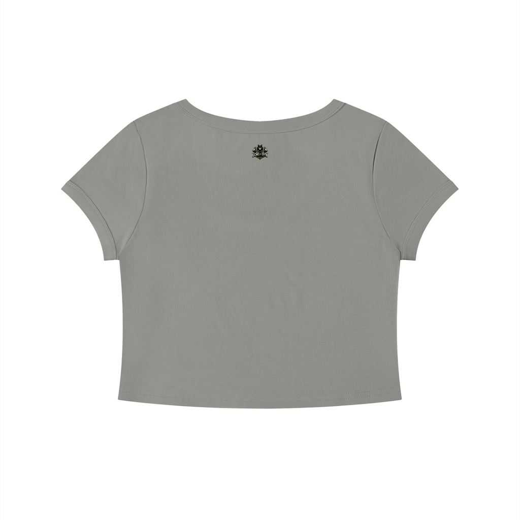 Loki & Ivy Women's Solid Color Slim Crop T-Shirt