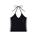Loki & Ivy Women's Color Block Halter Crop Tank Top