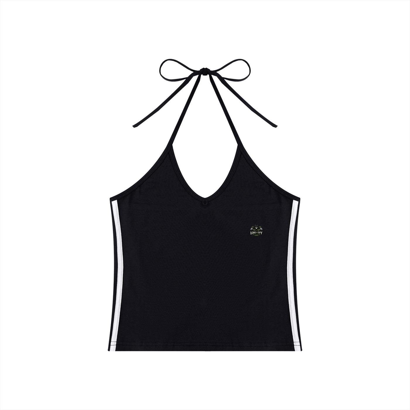 Loki & Ivy Women's Color Block Halter Crop Tank Top