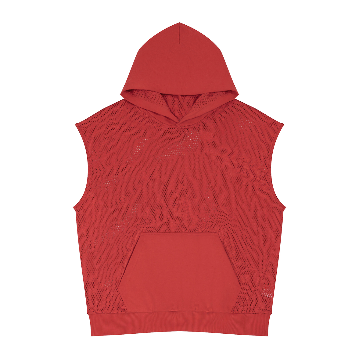 Loki & Ivy Unisex Panel Mesh Sleeveless Hoodie