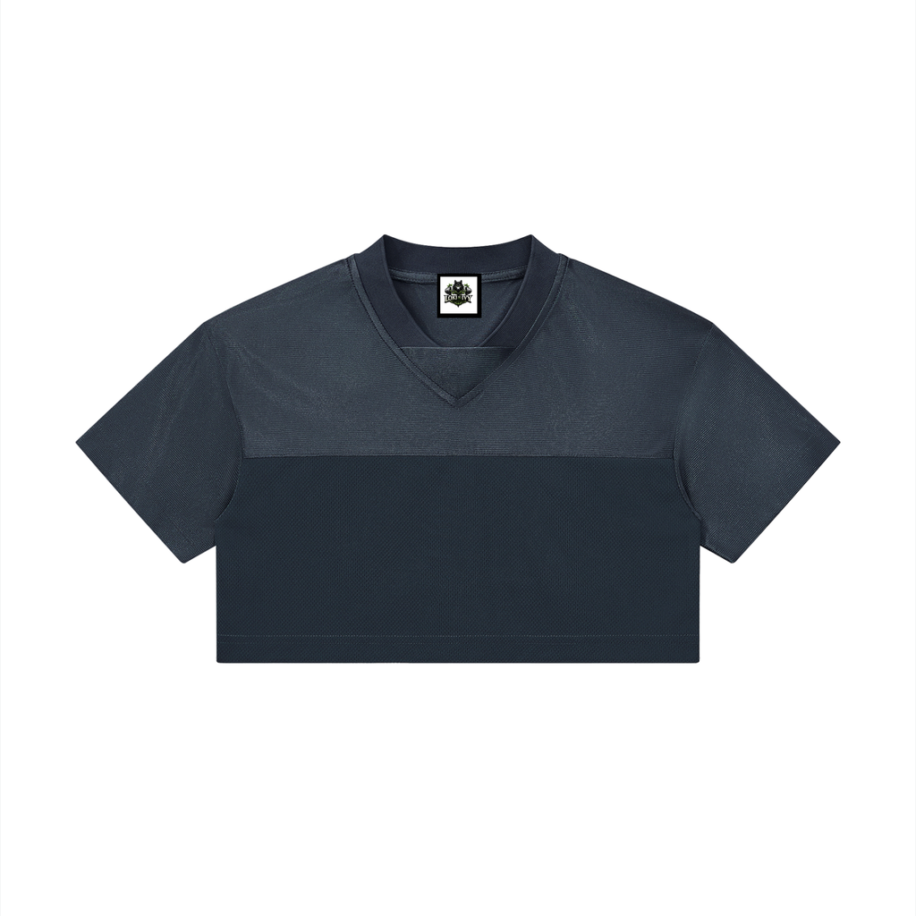 Loki & Ivy Women’s Cropped Paneled V-Neck Jersey