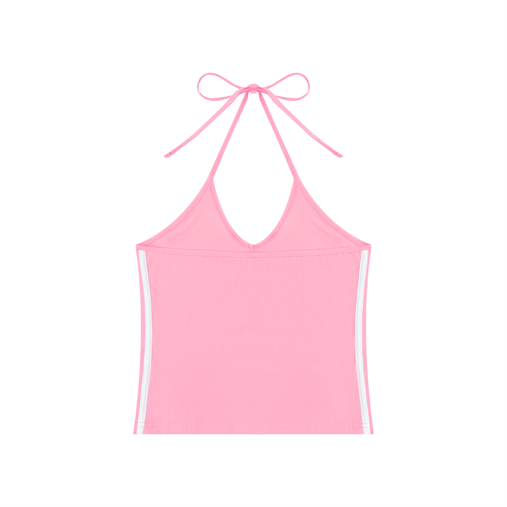 Loki & Ivy Women's Color Block Halter Crop Tank Top