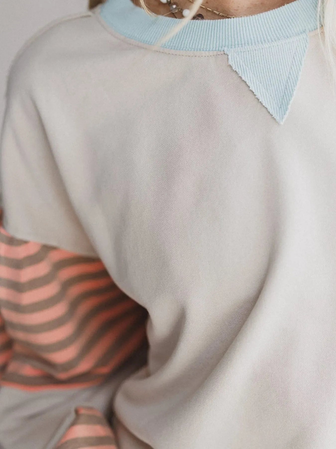 Colorblock Patchwork Drop Shoulder Sweatshirt