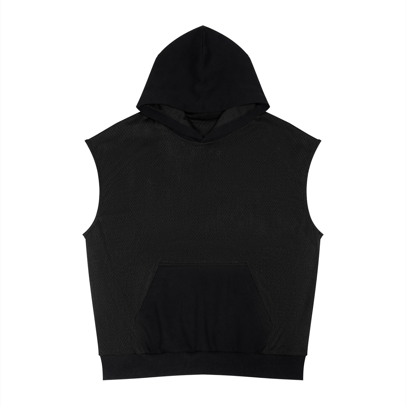 Loki & Ivy Unisex Panel Mesh Sleeveless Hoodie