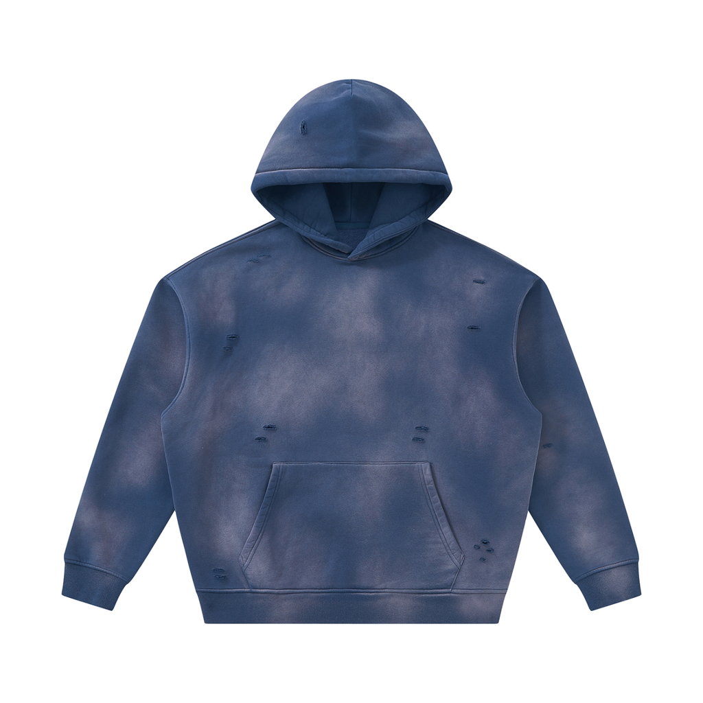 Loki & Ivy Unisex Sunfade Frayed Fleece Hoodie