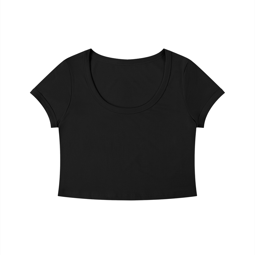 Loki & Ivy Women's Solid Color Slim Crop T-Shirt