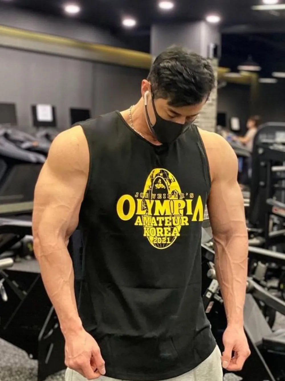 Men's Plus Size Graphic Round Neck Active Tank