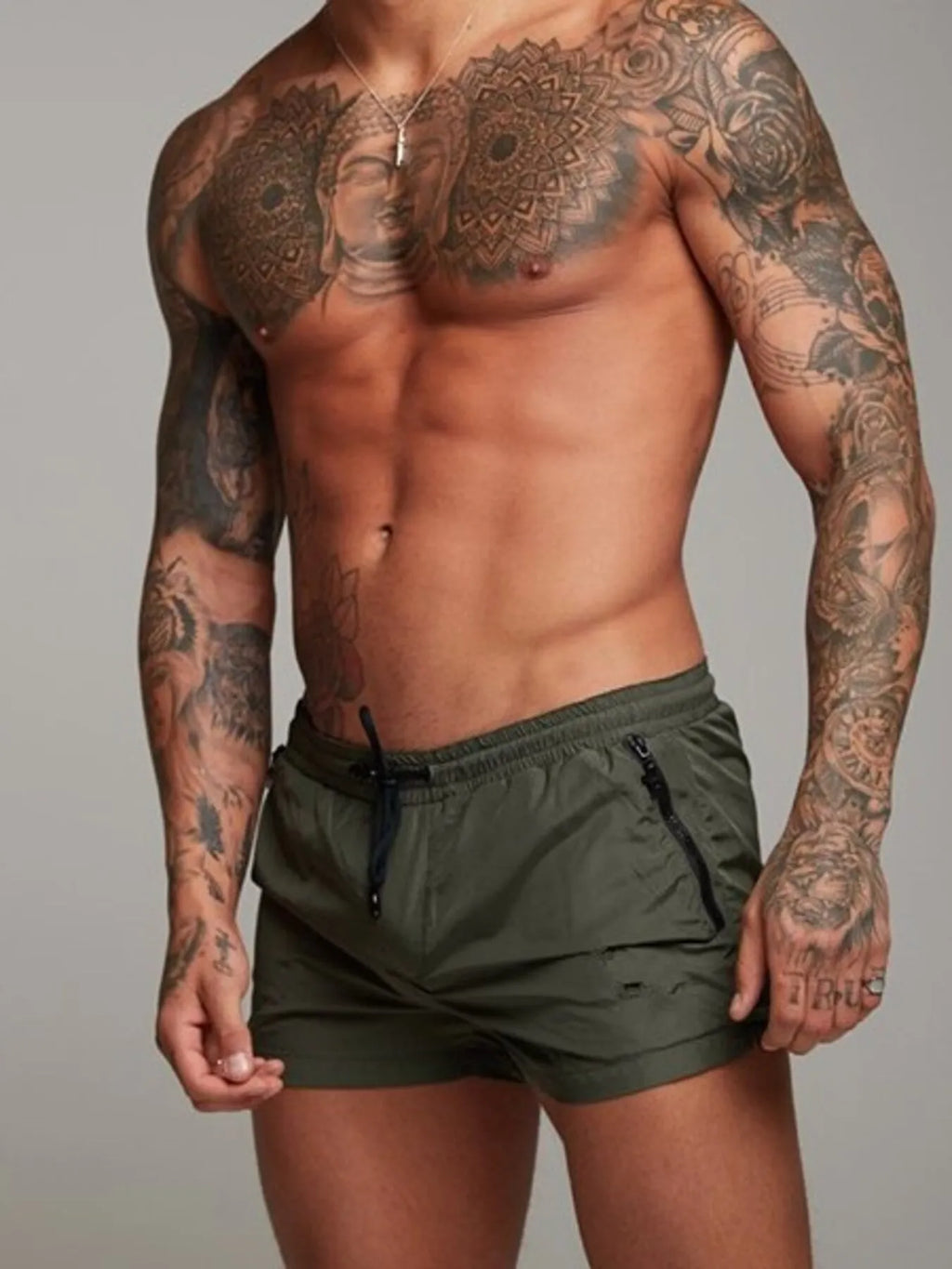 Men's Full Size Drawstring Active Shorts with Pockets Plus Size