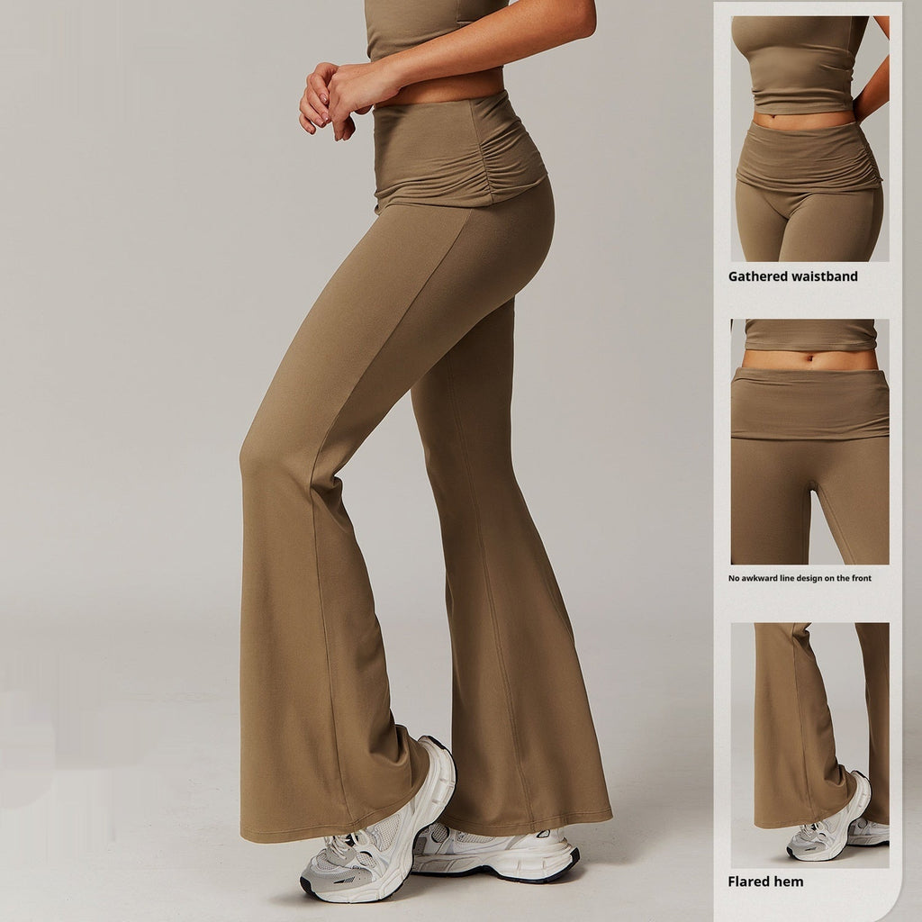 Wool Pleated High Waist Running Pants
