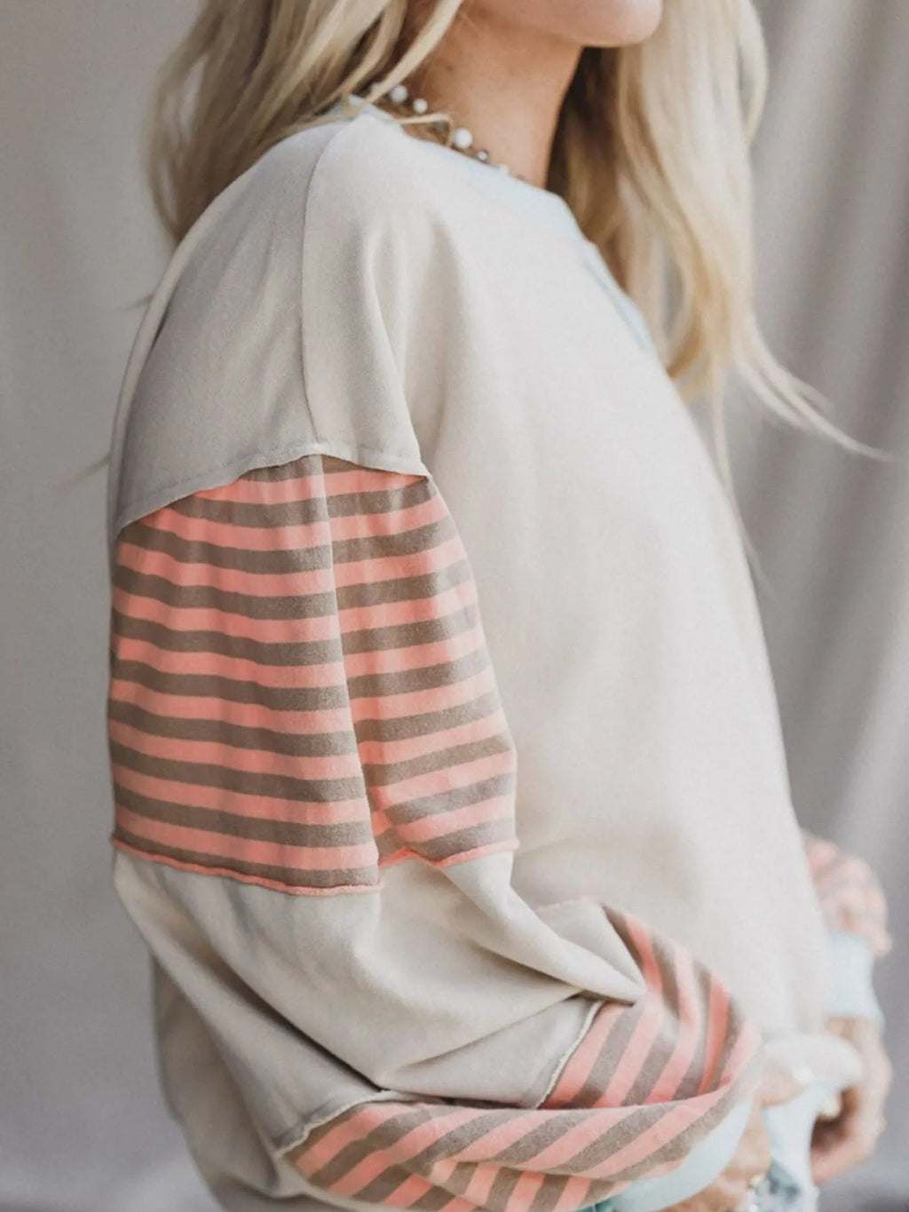 Colorblock Patchwork Drop Shoulder Sweatshirt