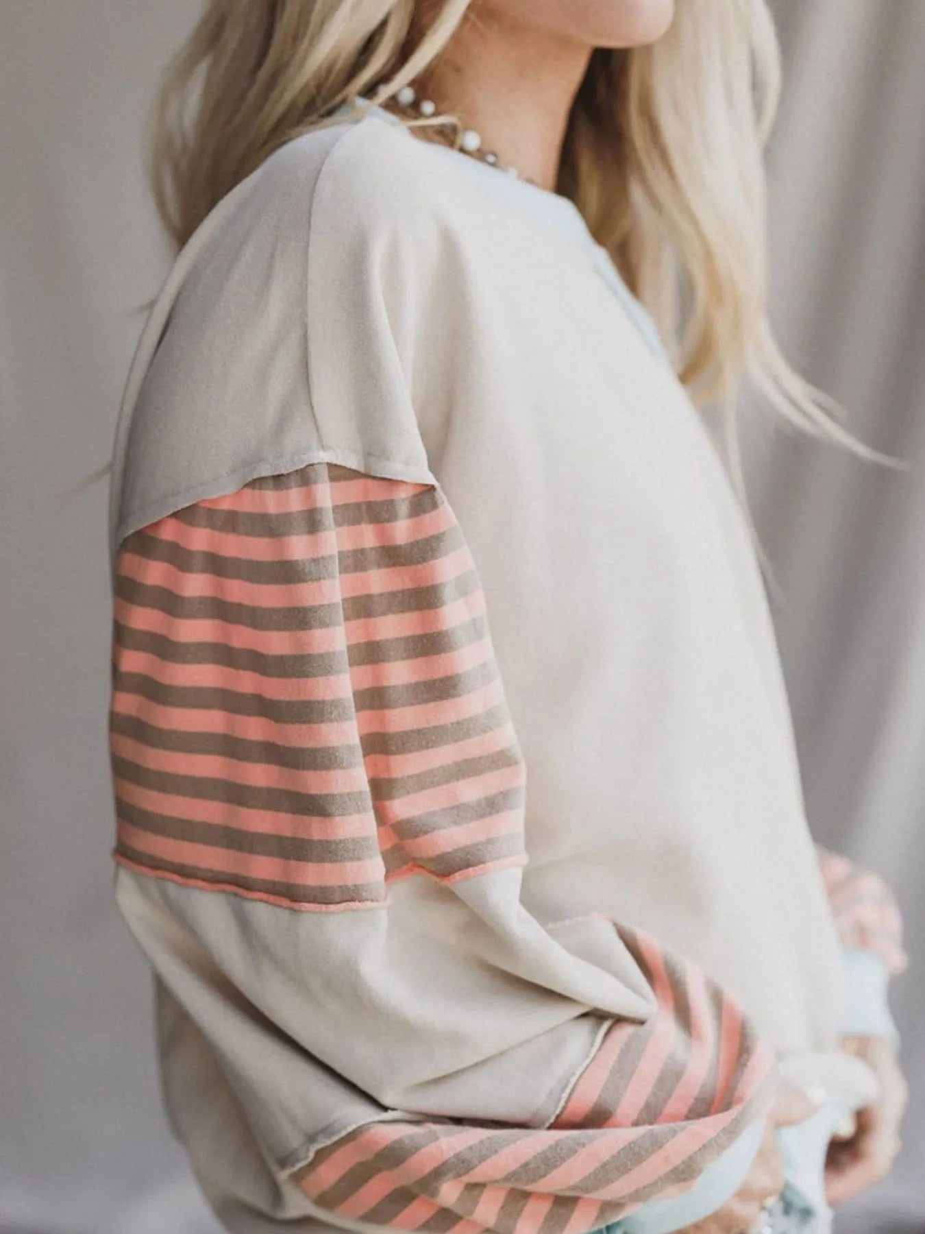 Colorblock Patchwork Drop Shoulder Sweatshirt
