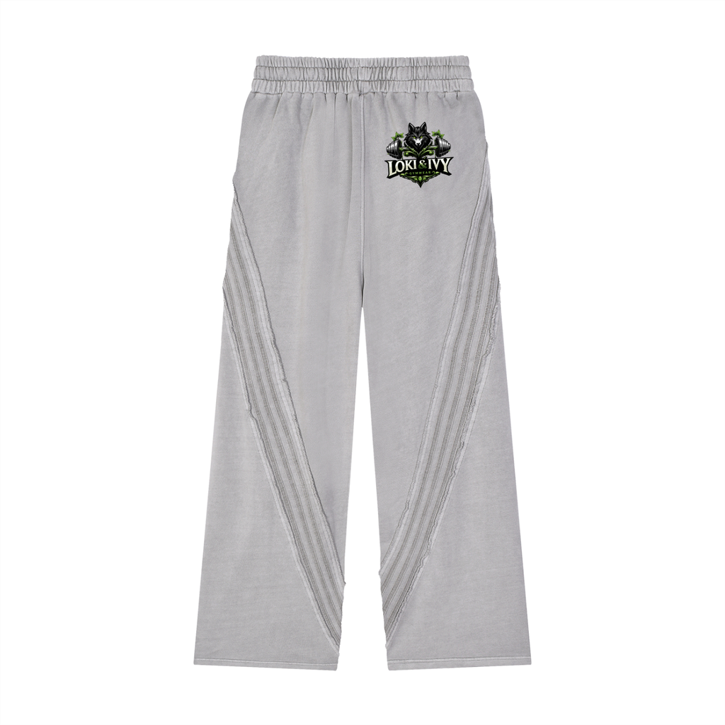 Loki & Ivy Snow Washed Tape Raw Edge Sweatpants