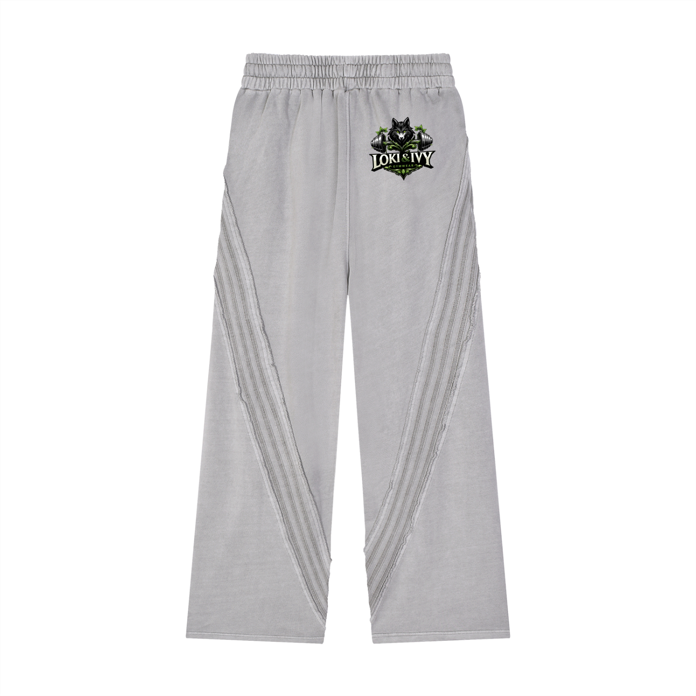 Loki & Ivy Snow Washed Tape Raw Edge Sweatpants