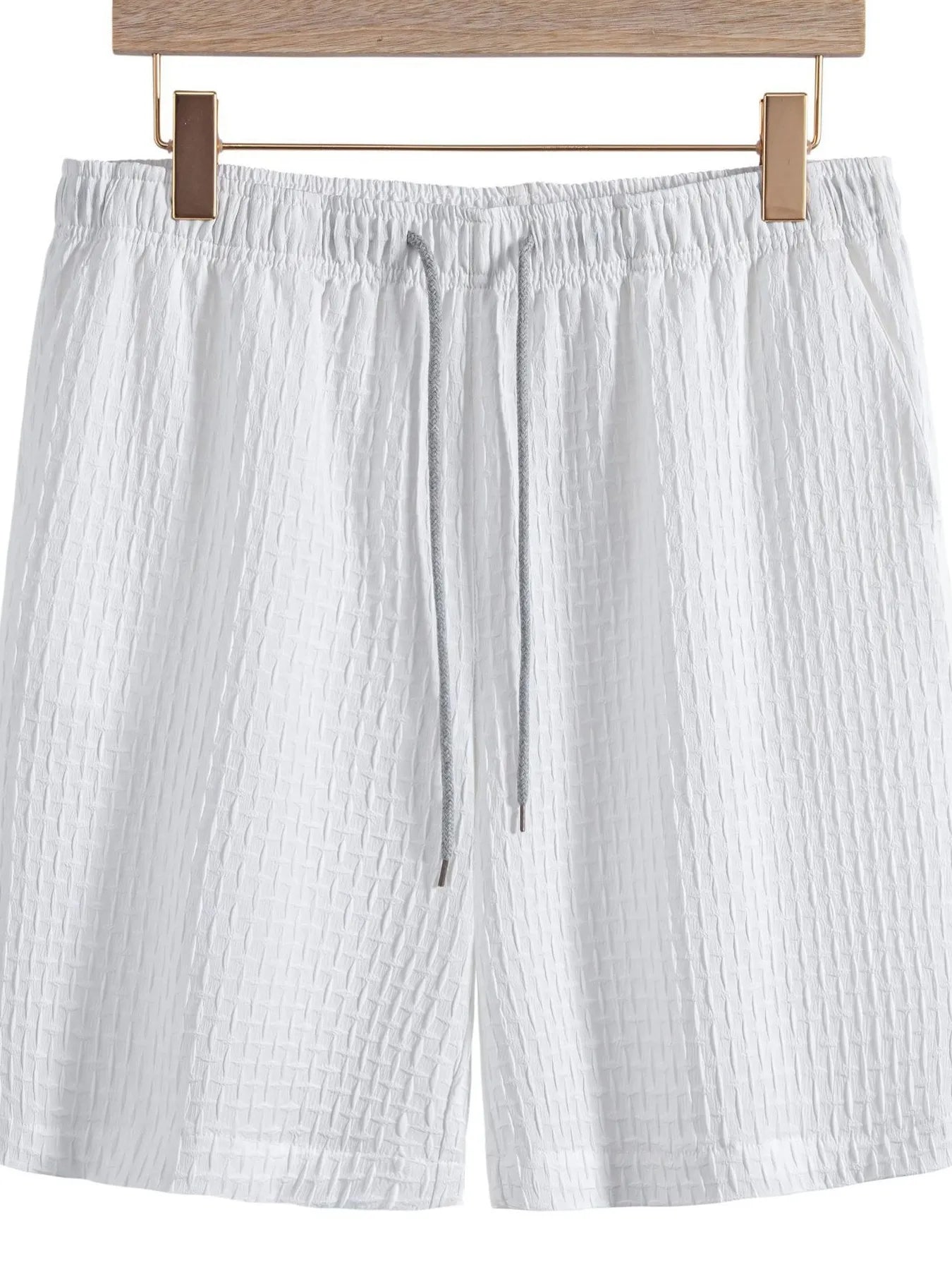 Men's Classic Textured Shorts with Elastic Waist