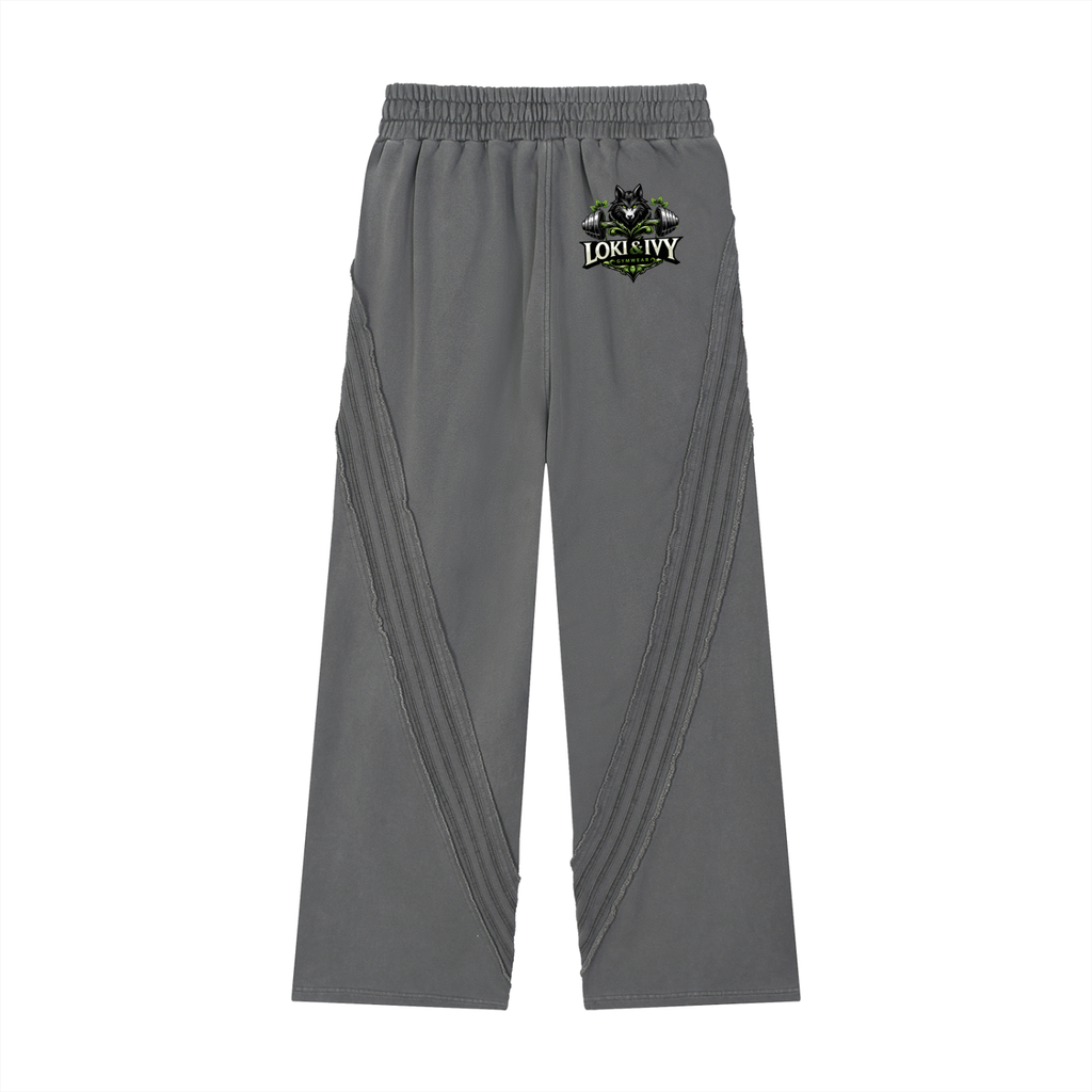 Loki & Ivy Snow Washed Tape Raw Edge Sweatpants