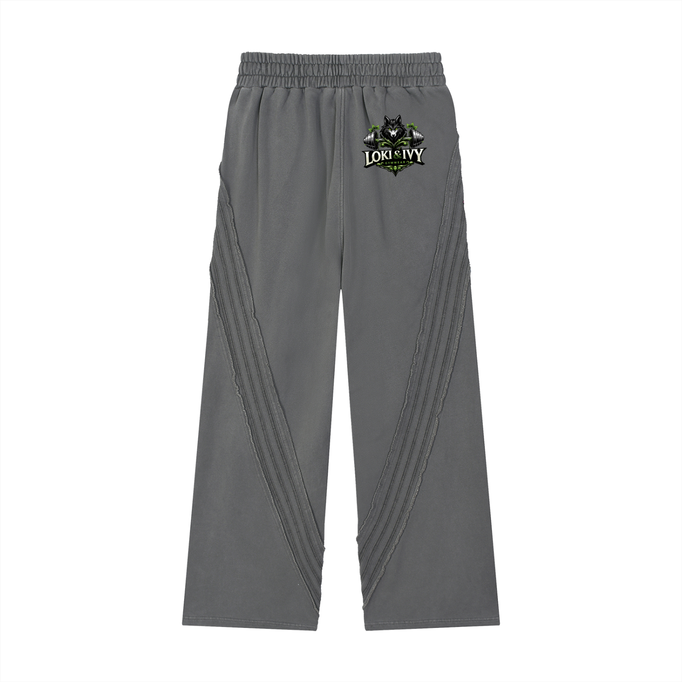 Loki & Ivy Snow Washed Tape Raw Edge Sweatpants