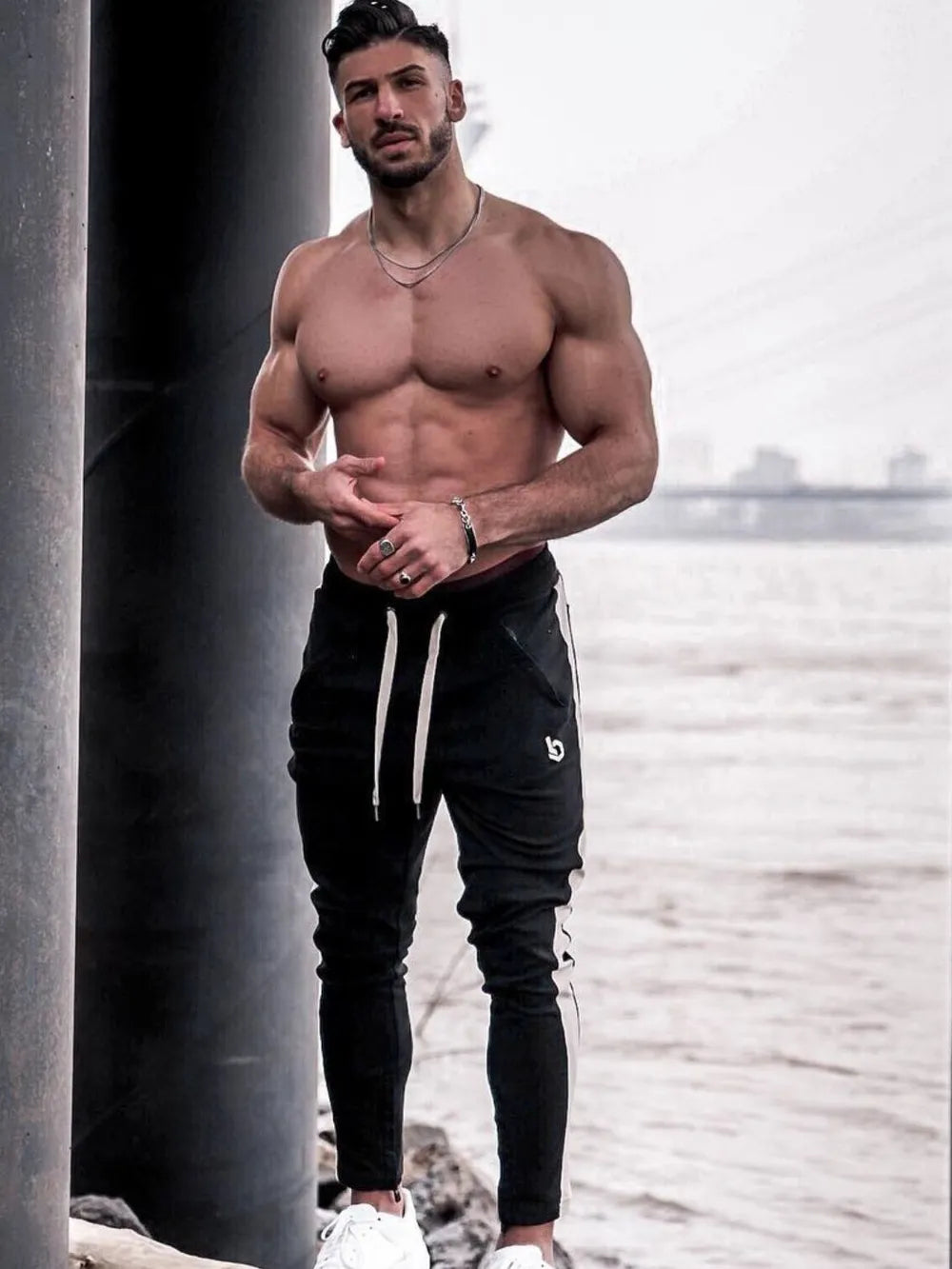 Men's Drawstring Contrast Active Pants
