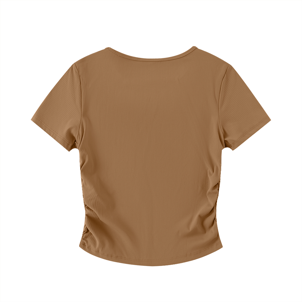 Loki & Ivy Ruched Bodycon Crop Top