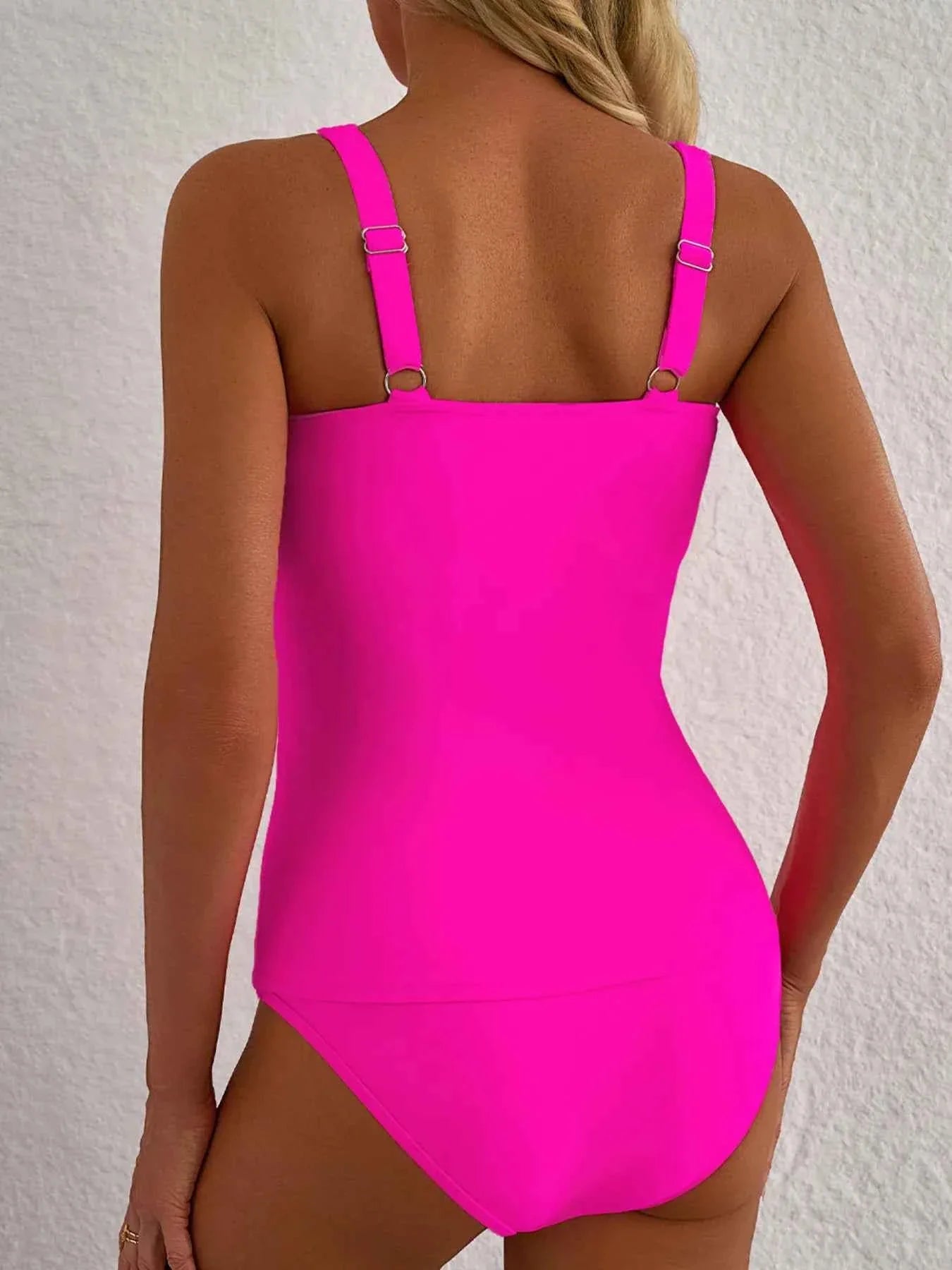 Ruched Tummy Control Tankini 2pcs Swimsuit