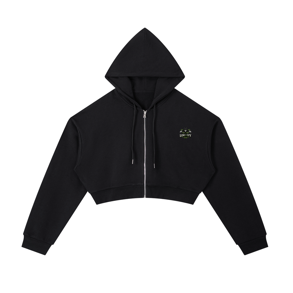 Loki & Ivy Essential Cropped Zip-Up Hoodie