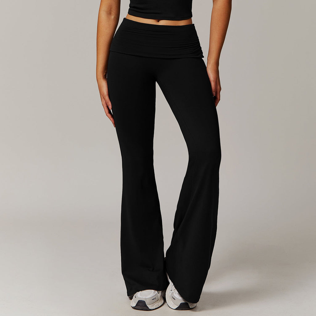 Wool Pleated High Waist Running Pants