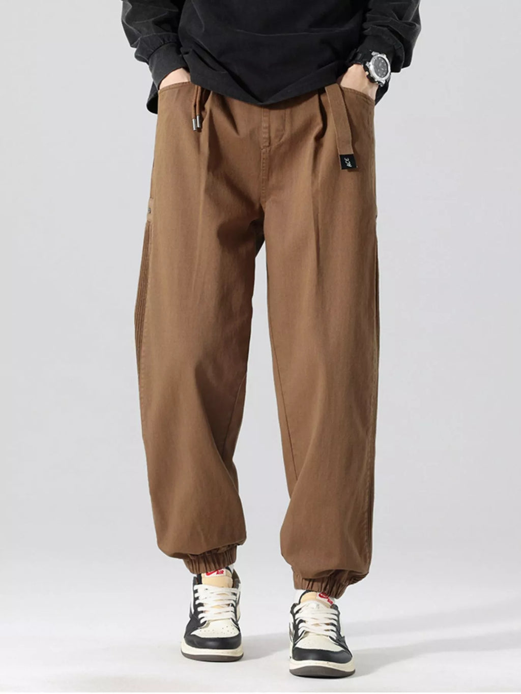 Men's Plus Size Drawstring Cargo Joggers