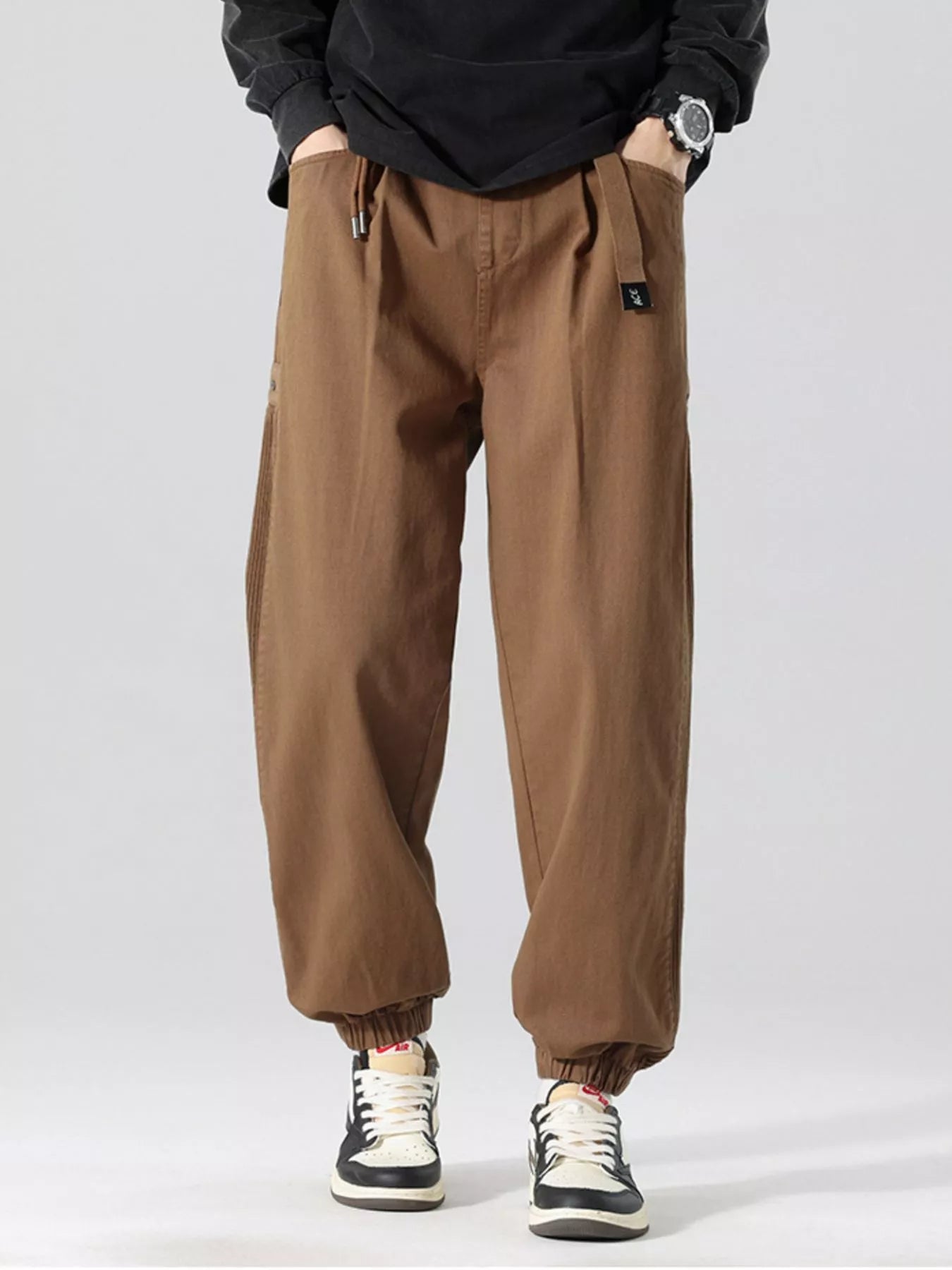 Men's Plus Size Drawstring Cargo Joggers