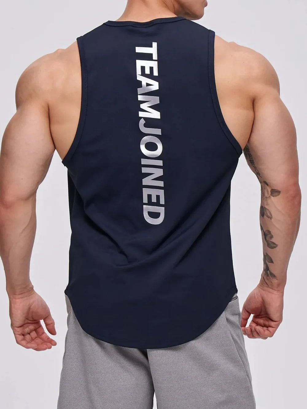 Men's Plus Size Letter Round Neck Active Tank