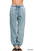 Zenana Acid Wash Fleece Sweatpants