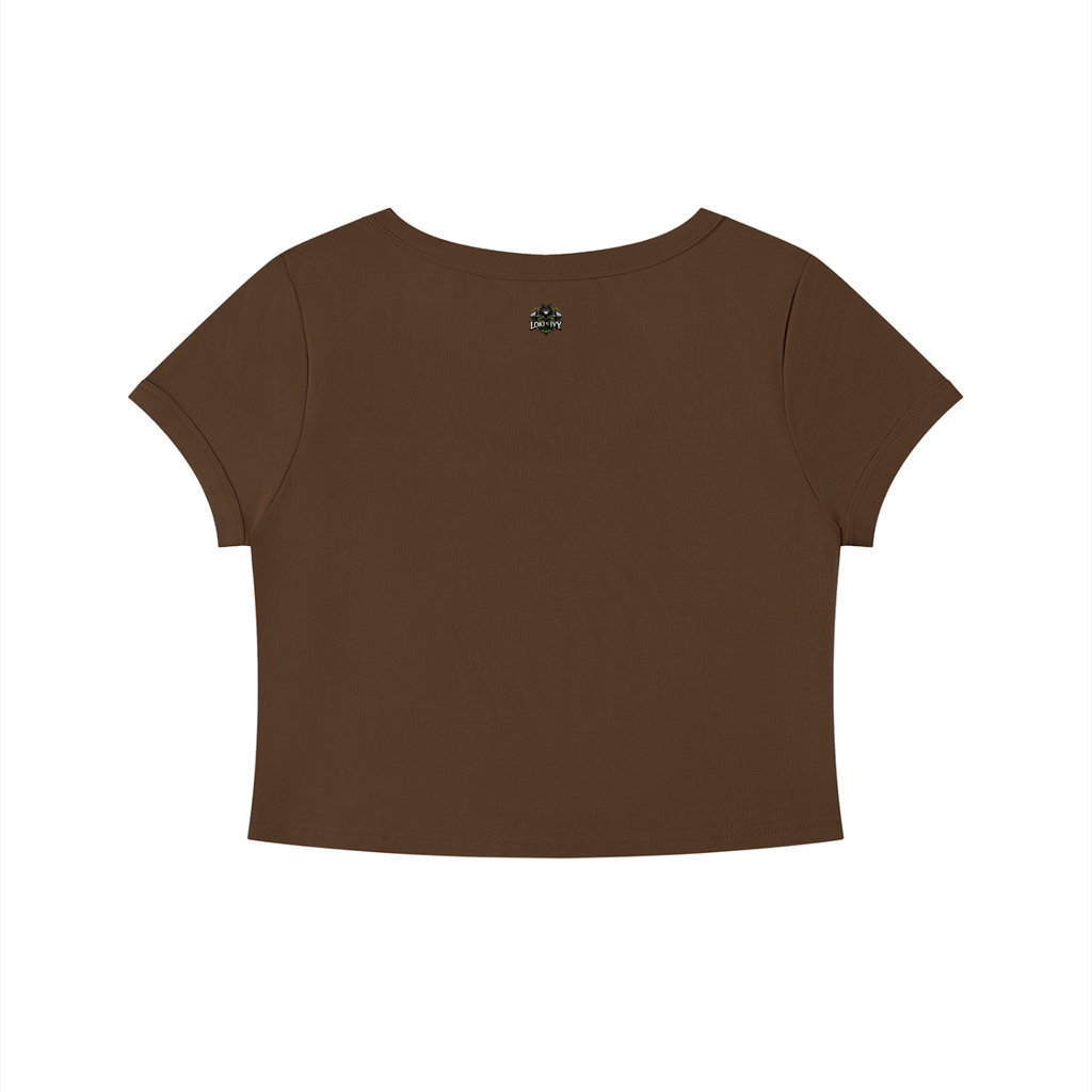 Loki & Ivy Women's Solid Color Slim Crop T-Shirt