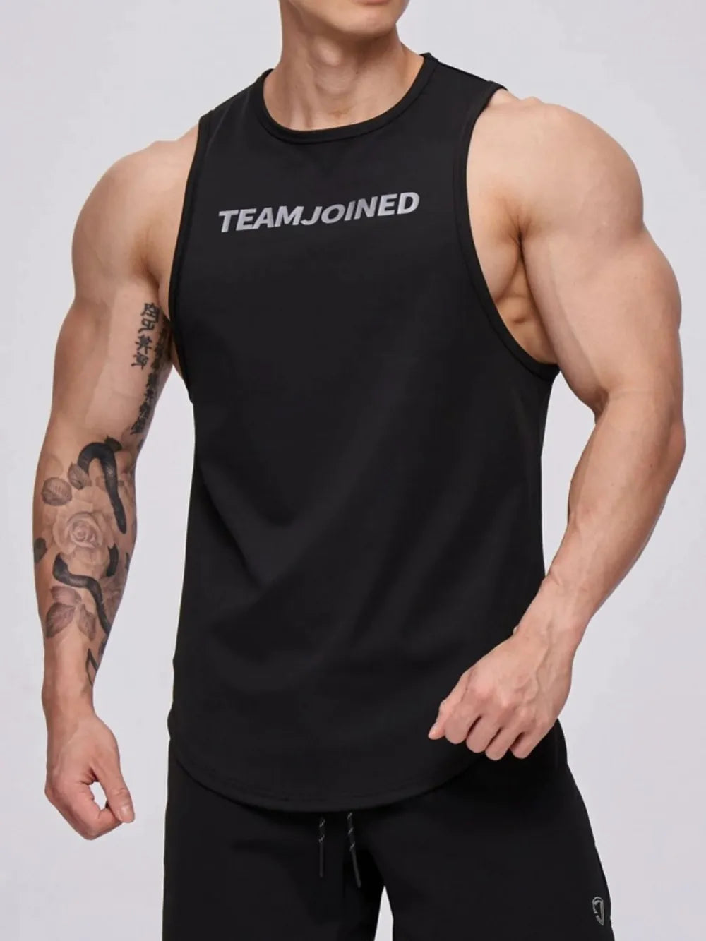 Men's Plus Size Letter Round Neck Active Tank