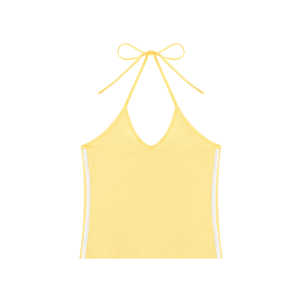 Loki & Ivy Women's Color Block Halter Crop Tank Top