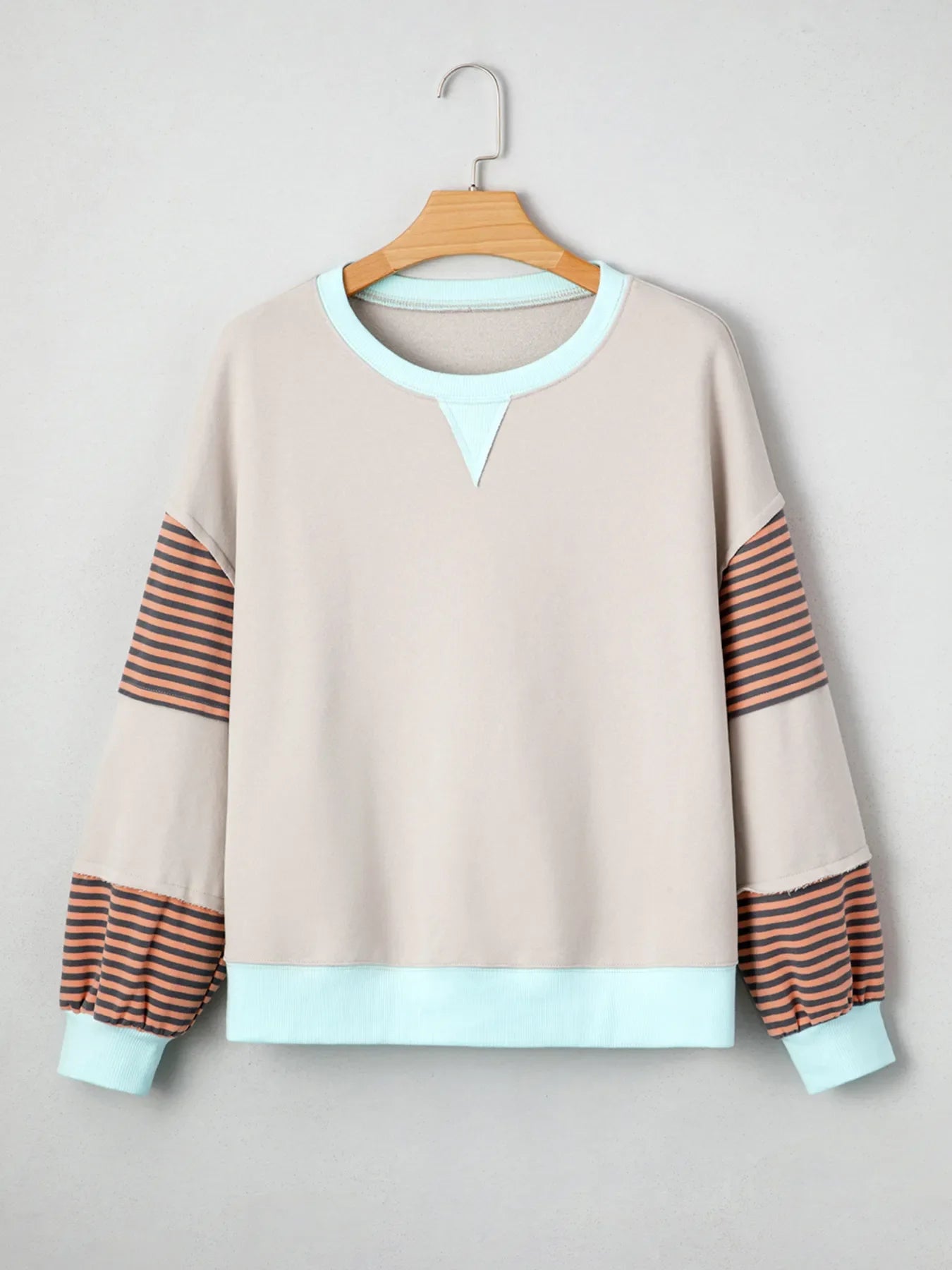 Colorblock Patchwork Drop Shoulder Sweatshirt
