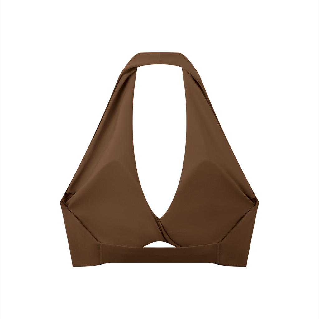 Loki & Ivy Women's Pleated Halter Sports Bra