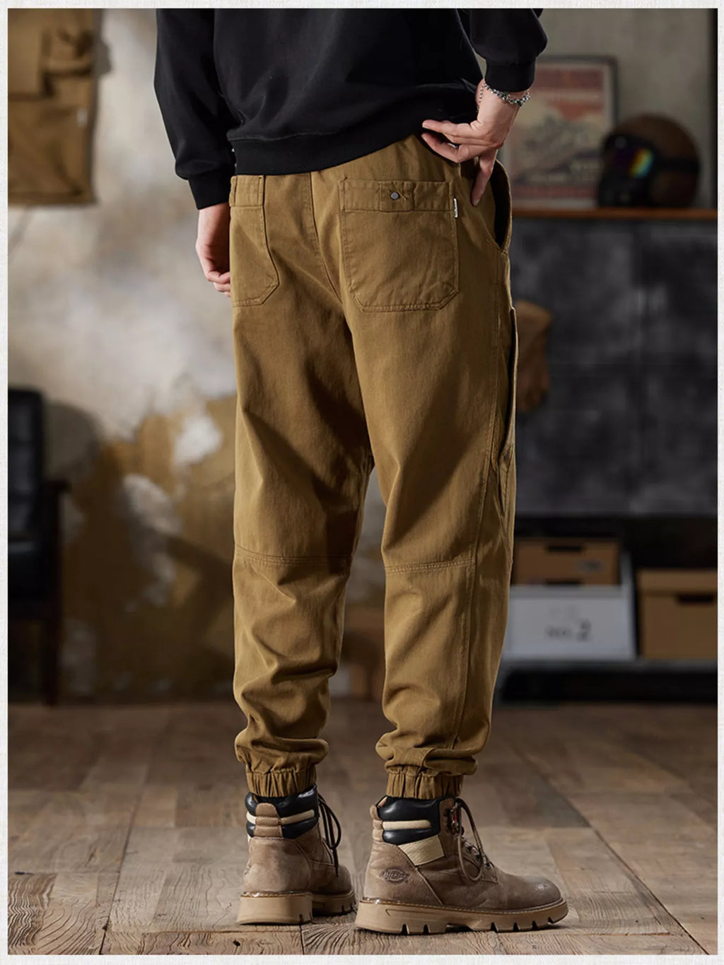 Men's Full Size Casual Drawstring Cargo Joggers Plus Size