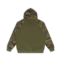Streetwear Unisex Camo-Splice Raglan Zip Hoodie