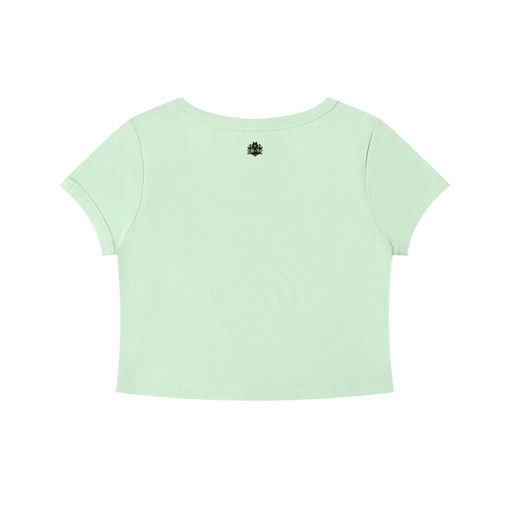 Loki & Ivy Women's Solid Color Slim Crop T-Shirt