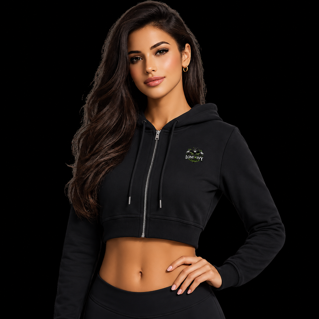 Loki & Ivy Essential Cropped Zip-Up Hoodie