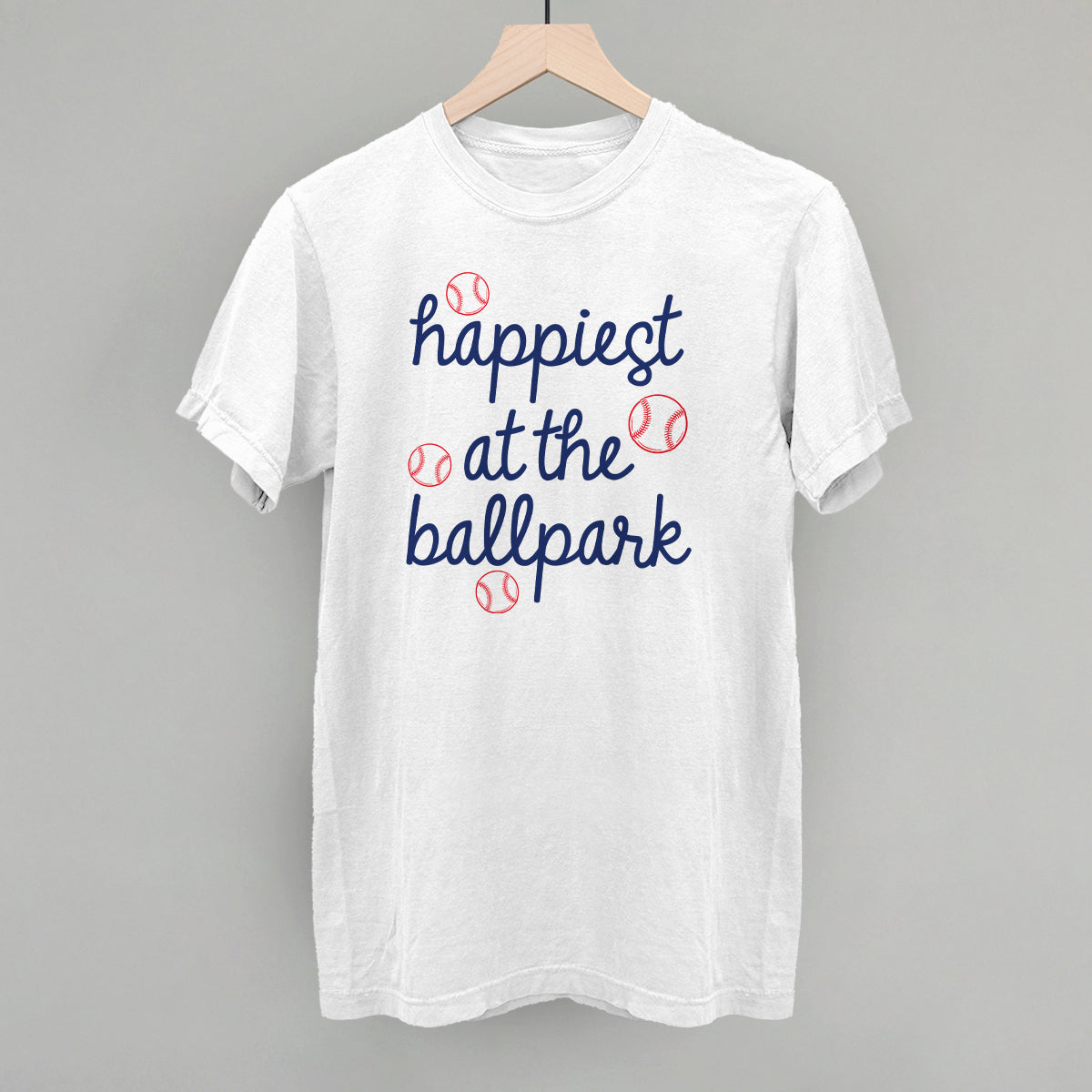 Happiest At The Ballpark Navy Script