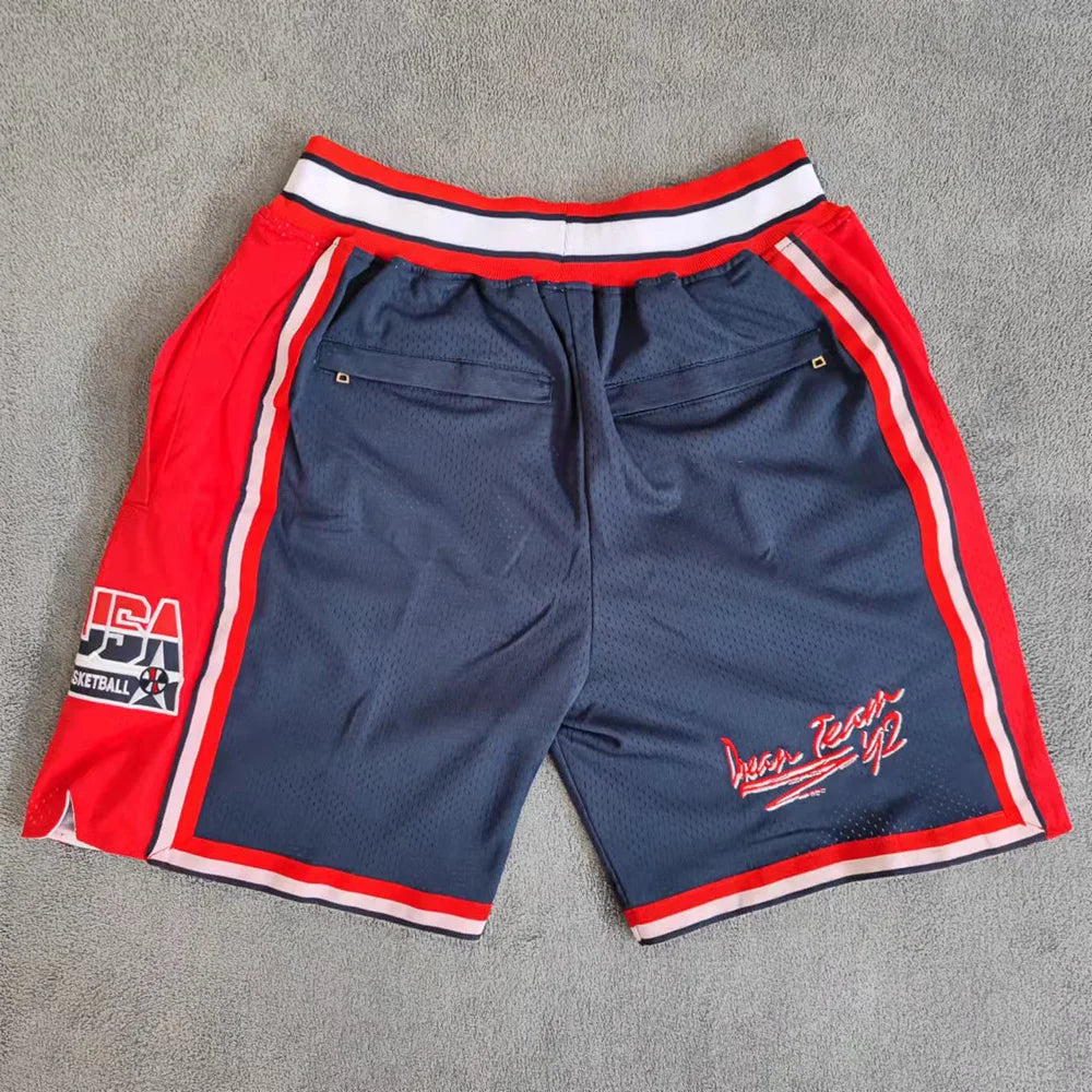 Embroidered Basketball Shorts with Pockets