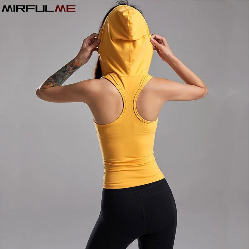 Women’s Hooded Yoga Running Tank Top