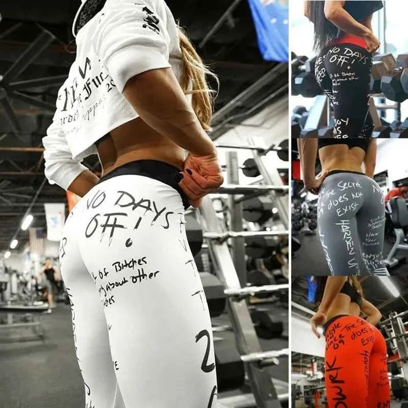 Oshoplive Letter Print Yoga Leggings