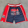 Embroidered Basketball Shorts with Pockets