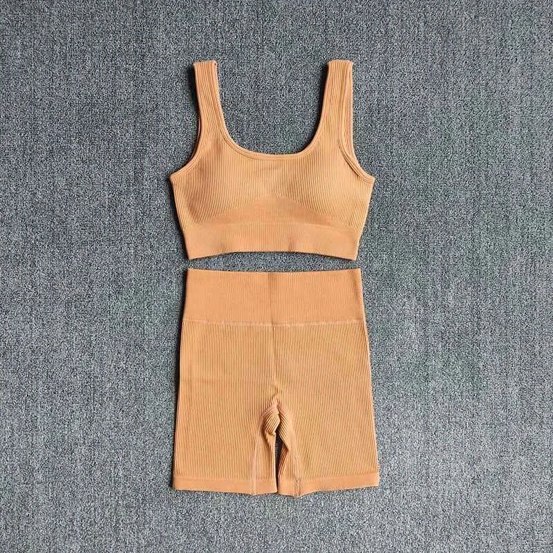 Seamless Yoga Set: Bra & Shorts - 2PCS