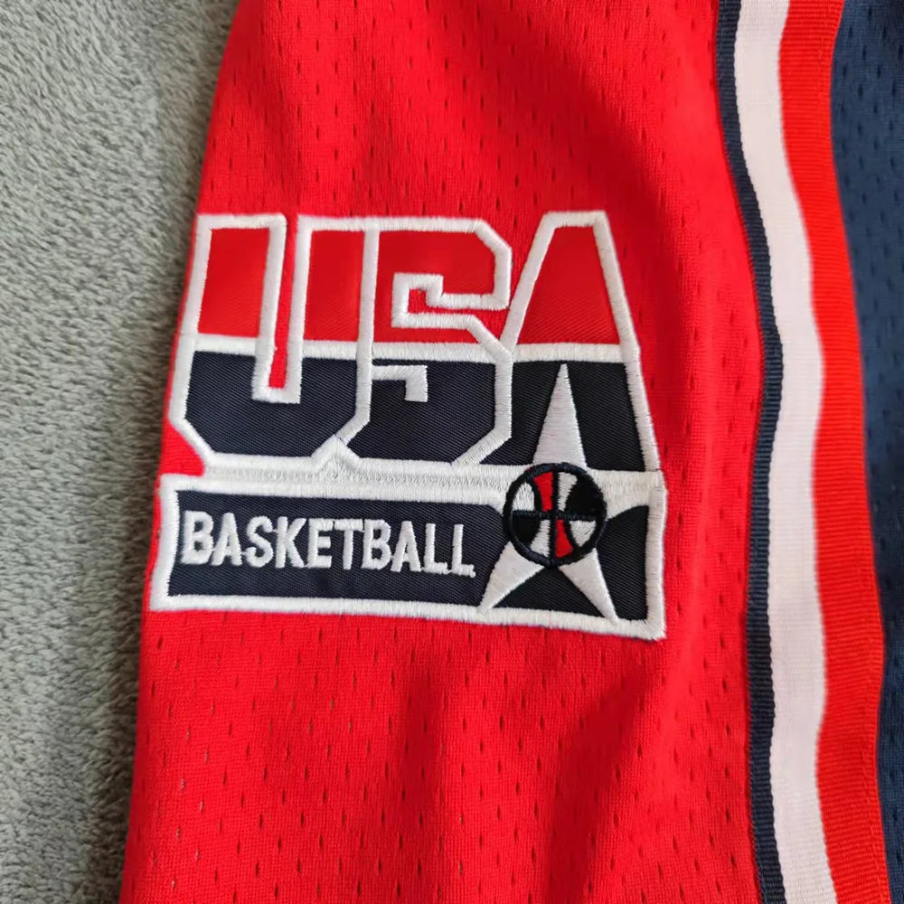 Embroidered Basketball Shorts with Pockets