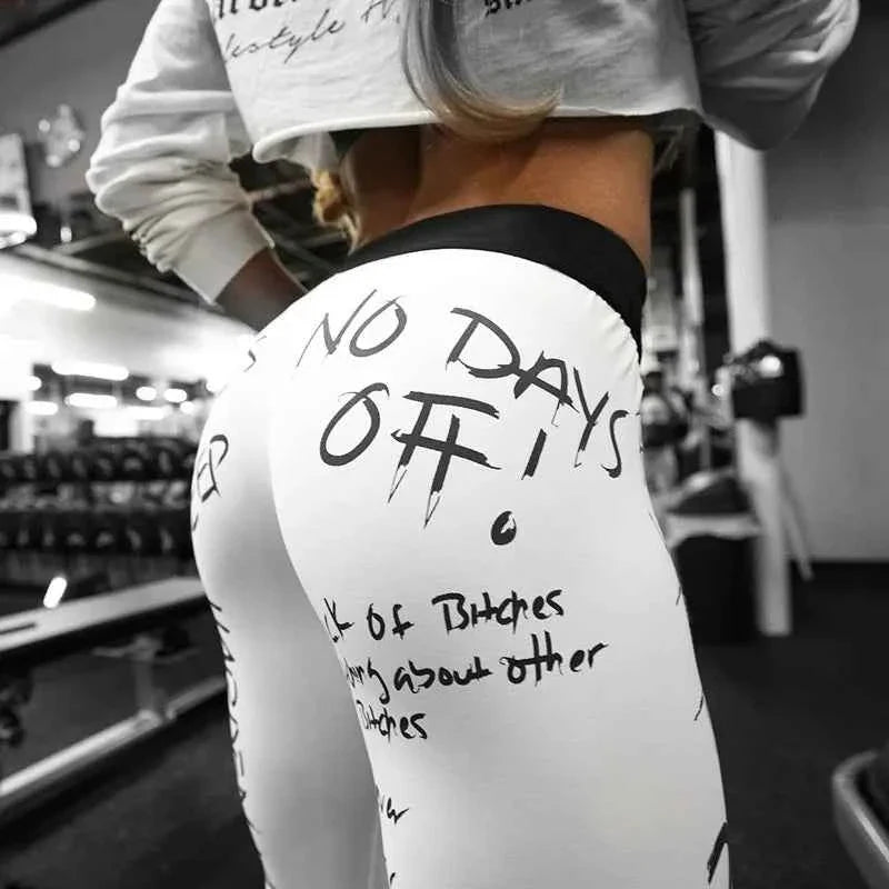 Oshoplive Letter Print Yoga Leggings
