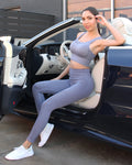 Mesh Seamless Legging With Ribbing Detail