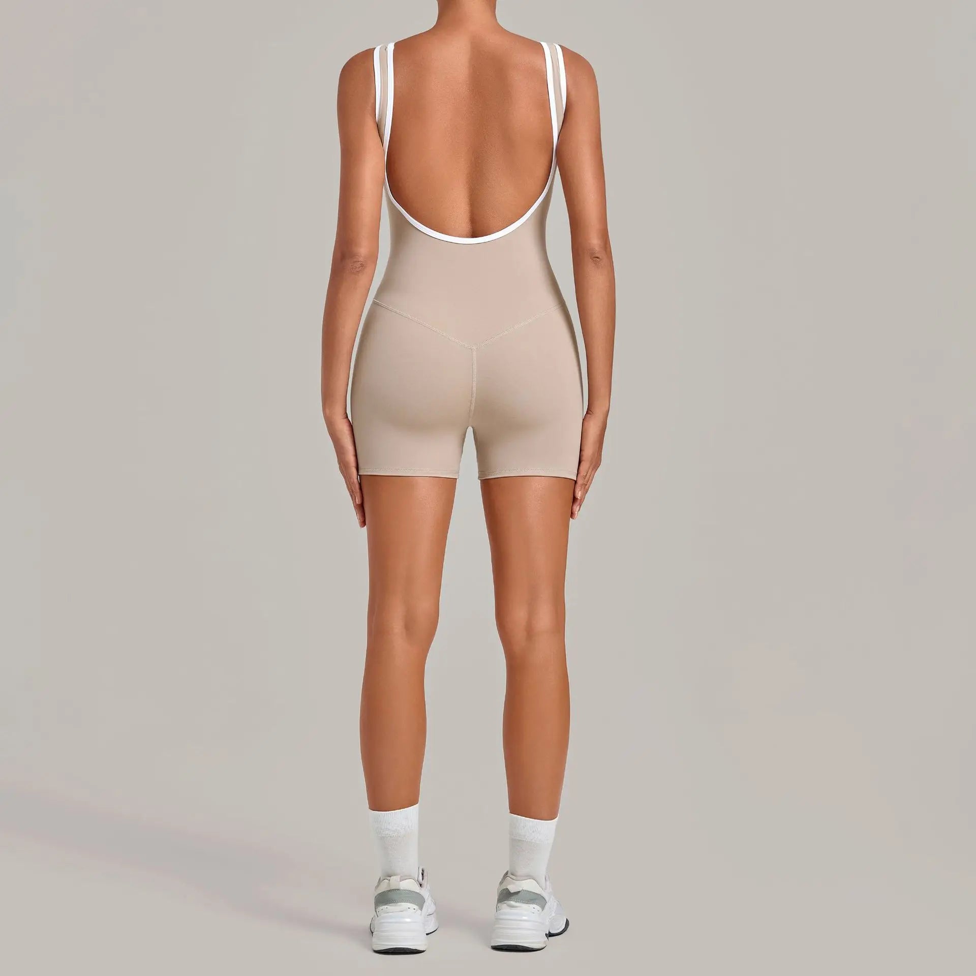 Women's Sleeveless Backless Gym Romper