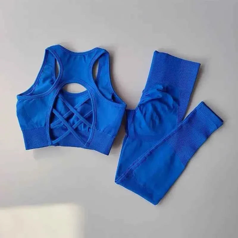 2PCS Women's Sports Bra & Leggings Yoga Set