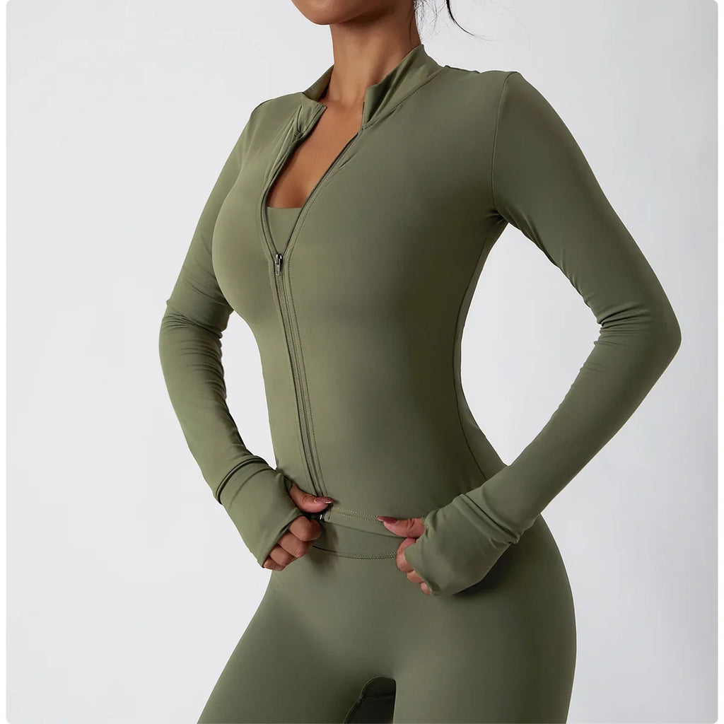 Women Zip Long Sleeve Sports Jacket